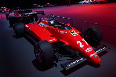 Scarperia, Mugello - 28 Ekim 2023: Ferrari 126 Patrick Tambay Ferrari Dünya Finalleri sırasında İtalya 'daki Mugello Pisti' nde sergilenmektedir..