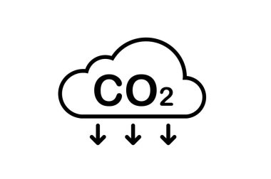 Karbondioksit ikonu. Karbon Emisyon Azaltma Simgesi