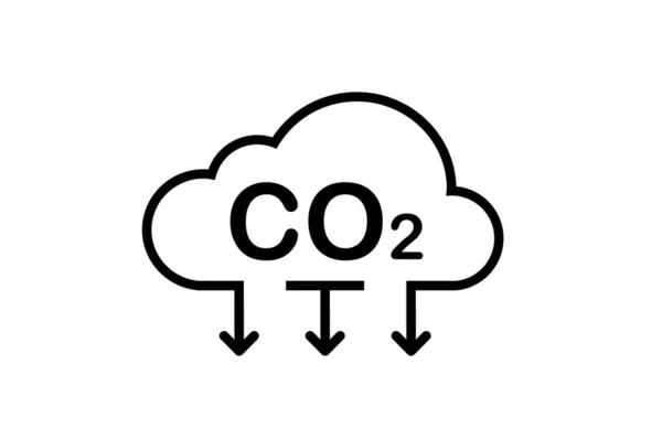 Koldioxidikon Ikonen För Minskning Koldioxidutsläpp Stockbild