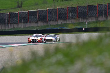 Scarperia, 23 Mart 2024 İtalya: Poulsen-Poulsen-Nygaard 'ın Poulsen-Poulsen-Nygaard takımının BMW M4 GT3' ü Mugello Pisti 'nde 12h Hankook sırasında görev başında..