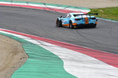 Scarperia, 23 Mart 2024 İtalya: Pellin Yarış Takımı 'ndan Ferrari 488 GT3, Clark-Marcelli-Westphal tarafından Mugello Pisti' nde 12: 00 Hankook sırasında kullanıldı..