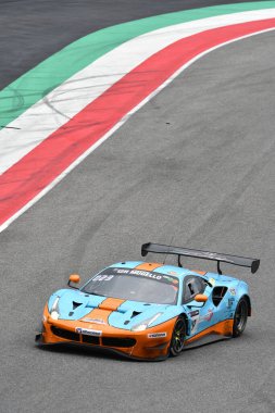 Scarperia, 23 Mart 2024 İtalya: Pellin Yarış Takımı 'ndan Ferrari 488 GT3, Clark-Marcelli-Westphal tarafından Mugello Pisti' nde 12: 00 Hankook sırasında kullanıldı..