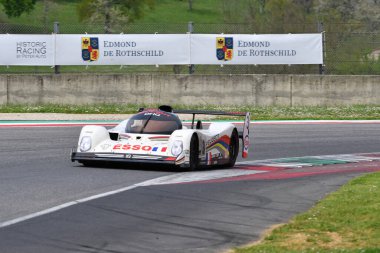 Scarperia, 5 April 2024: Peugeot 905 Evo 1 Bis group C year 1991 in action during Mugello Classic 2024 at Mugello Circuit in Italy. clipart