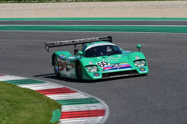 stock image Scarperia, 5 April 2024: Chetah G606 group C year 1990 in action during Mugello Classic 2024 at Mugello Circuit in Italy.