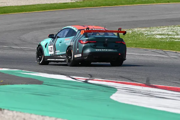 stock image Scarperia, 23 March 2024 Italy:  BMW M4 GT4 (G82) of Team Hofor Racing by Bonk drive by Kroll-Mayer-Partl in action during 12h Hankook at Mugello Circuit.