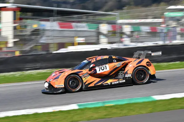 stock image Scarperia, 23 March 2024 Italy: Vortex V8 of Team Vortex V8 drive by Amrouche-Bonnel-Courtois in action during 12h Hankook at Mugello Circuit.