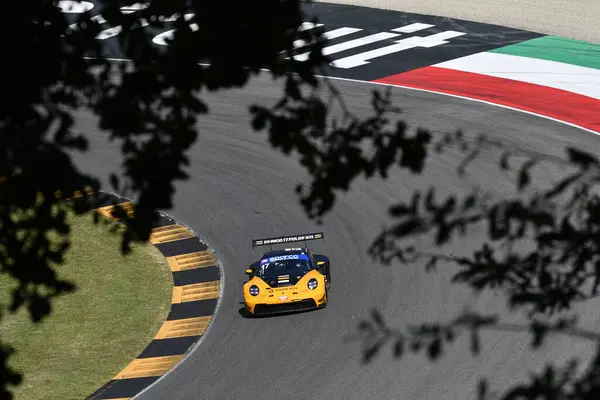 stock image Scarperia, Italy - July 13th 2024: Porsche 911 GT3 R (992) of team EF RACING drive by Fulgenzi Enrico and Kikko Galbiati in action during ACI CSAI Racing Weekend 2024 at Mugello Circuit.