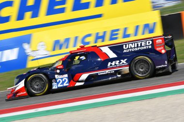 Scarperia, Italy - September 29th 2024: Oreca 07 Gibson of team UNITED AUTOSPORTS drive by SCHNEIDER-MEYRICK-JARVIS in action during 4h of Mugello. clipart