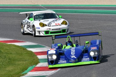 Scarperia, 5 April 2024: Dallara SP1 year 2002 in action during Mugello Classic 2024 at Mugello Circuit in Italy. clipart