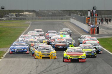 Magione, İtalya - 20 Eylül 2014: NASCAR Whelen Euro Serisi Magione 'deki Autodromo dell' Umbria 'da yarışta.