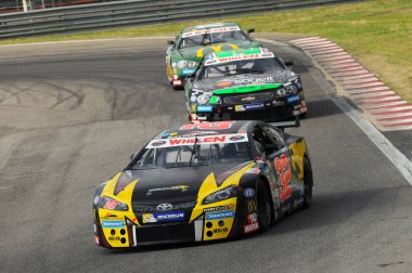 Magione, İtalya - 20 Eylül 2014: NASCAR Whelen Euro Serisi Magione 'deki Autodromo dell' Umbria 'da yarışta.