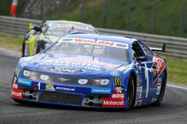 Magione, İtalya - 20 Eylül 2014: NASCAR Whelen Euro Serisi Magione 'deki Autodromo dell' Umbria 'da yarışta.