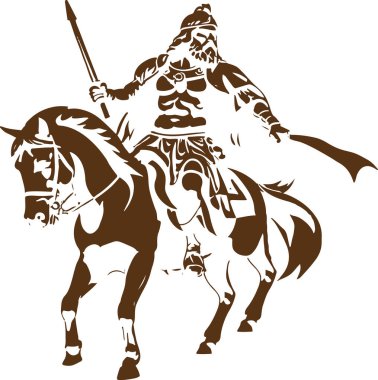 Şövalyeler ve atlar ince vektör siluetleri, basit çizgiler