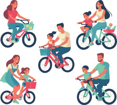 Bu canlı görüntü, bisiklet sürme sevinci ile aile bağlarını kutluyor, aktif bir yaşam tarzını ve paylaşılan açık hava aktivitelerinin eğlencesini vurguluyor..