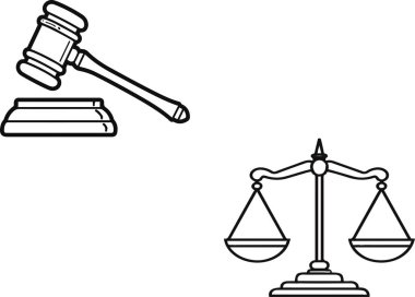 Bu resimde adalet ve hukuk kavramlarını temsil eden tokmak ve teraziler de dahil olmak üzere temel hukuki semboller sergileniyor. Hukuk firmaları, eğitim materyalleri ve adalet temalı projeler için mükemmel..
