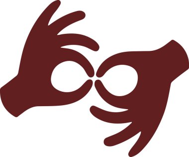 İki el çaprazlanmış, sanki bir kalp tutuyormuş gibi. Birlik ve sevgi kavramı. işaret dilini elleri kullanarak kullan