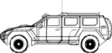Çatısı ve siyah tamponu olan askeri bir araç.