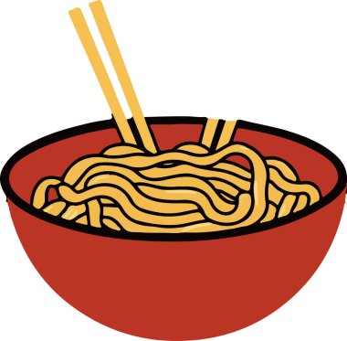 İçinde çubuk olan bir kase erişte.