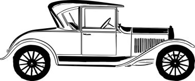 1920 'lerin Model T Vintage Araba Hattı Sanatı