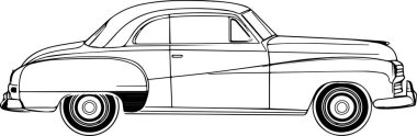 1950 'lerin Klasik Amerikan Coupe Araba Çizimi