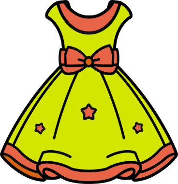 Kırmızı kurdeleli, parlak sarı renkli bir çizgi film. Çocuklar için mükemmel..