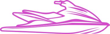 Jet ski 'nin eğlenceli pembe çizgisi, genç markalar ve su sporları temaları için mükemmel..