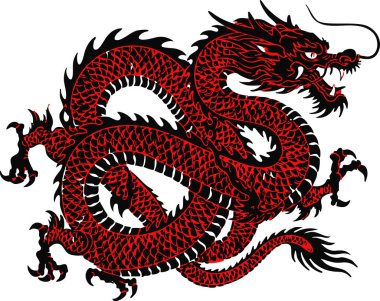 Red and Black Chinese Dragon