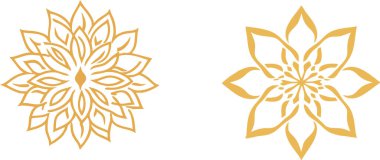 Dekor İçin Zarif Altın Çiçek Mandala Tasarımları