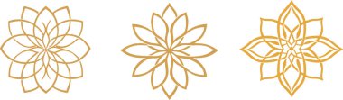 Logo ve Dekor İçin Zarif Altın Çiçek Mandala Tasarımı