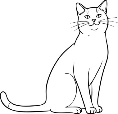 Oturan Kedi Çizgisi Resim Biçimi