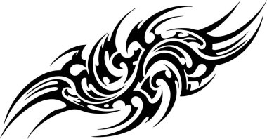 Beyaz Arkaplanda Soyut Siyah Dövme Tasarımı İzole Edildi