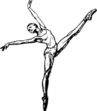 Arabesk Konumu İllüstrasyonunu Gösteren Balerin