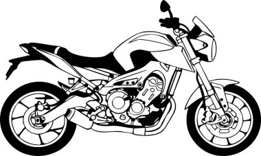 Motosiklet Resimleri Siyah ve Beyaz Çizgi Sanat Biçimi