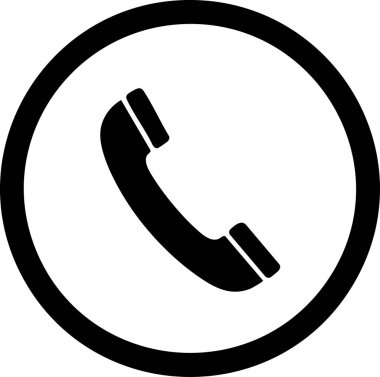 Telefon Çağrısı Simgesi Siyah ve Beyaz Basit İletişim Sembolü