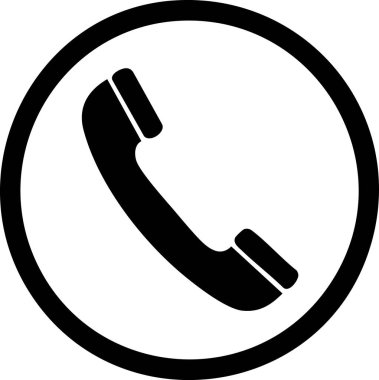 Çemberdeki Siyah Telefon Simgesi Basit Çağrı Sembolü