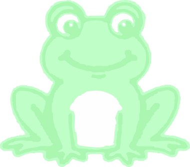 Gülümseyen yeşil kurbağa çizimi çocuk kitapları ve doğa temalı tasarımlar için mükemmel; herhangi bir projeye neşeli ve neşeli bir dokunuş eklemek.