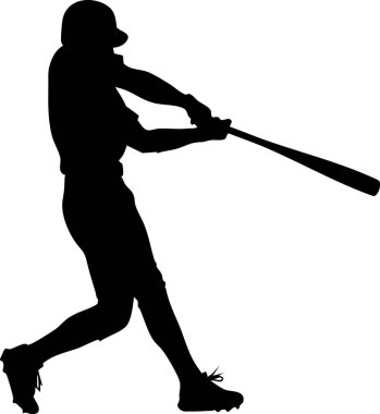 Beyazların arka planına siluet çarptıran bir beyzbol oyuncusu, spor pazarlama ve atletik tasarımlar için ideal bir beysbol sopası sallarken, eylem ve dinamizm iletirken yakalandı..