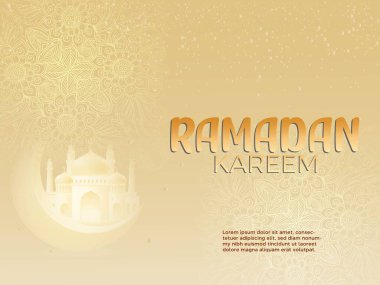 Ramazan Kareem Arap kaligrafisi klasik desenli İslami hat cami kubbesi tasarımı selamlıyor