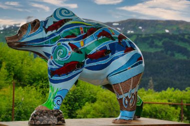 Alyeska 'daki çok renkli taş ayı.