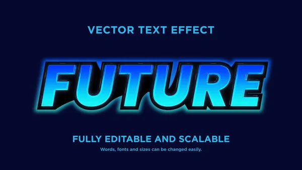 Texte Futur Bleu Effet Éditable — Image vectorielle