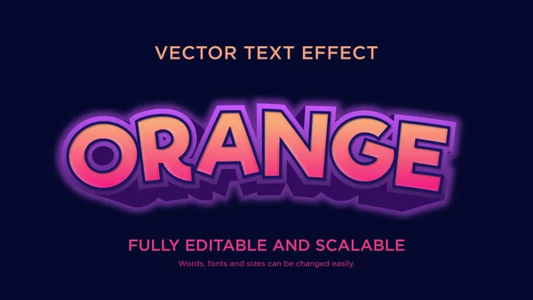Orange Purple Text Effekt Editable — Stockvektor