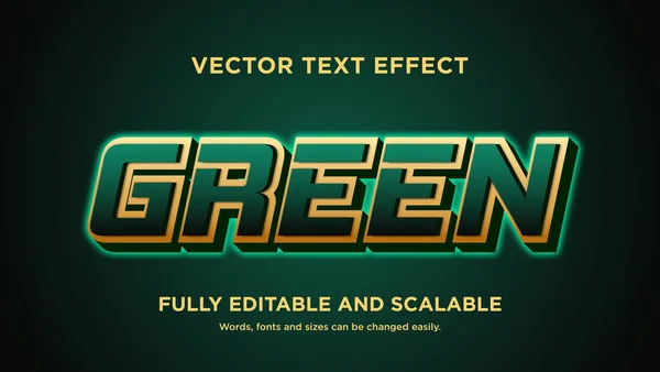 Green Gold Tekst Effect Editabel — Stockvector