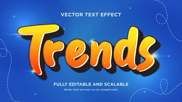 Effet Texte Tendances Vectorielles Avec Couleur Orange — Image vectorielle