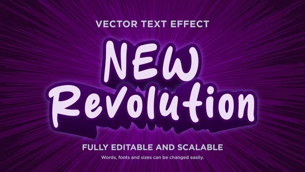 Text Effect Vector New Revolution Purple Color — Stock Vector