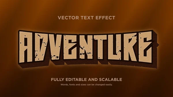 Text Effect Vector Adventure Mountain — Stock Vector