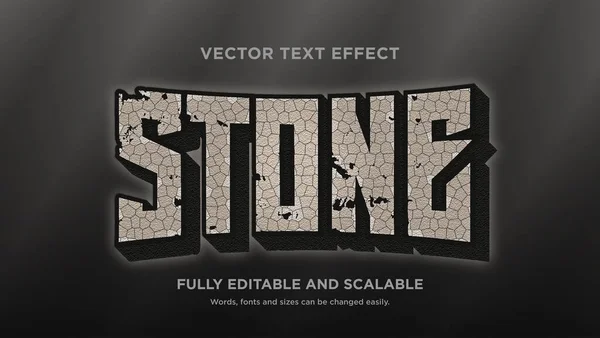 Pedra Vetorial Efeito Texto Com Estilo Cinza — Vetor de Stock