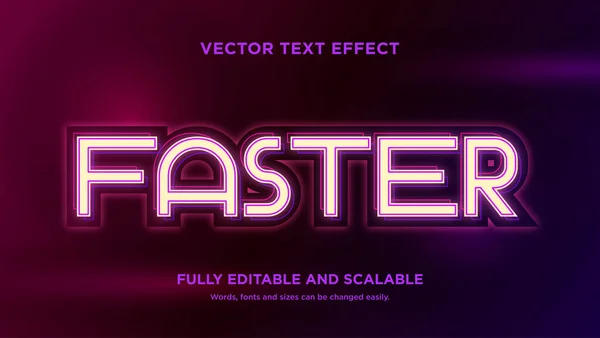 Text Effect Vector Faster Space Style — Stock Vector
