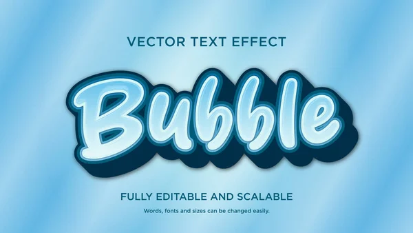 Text Effect Vector Bubble Water Blue Color — Stock Vector