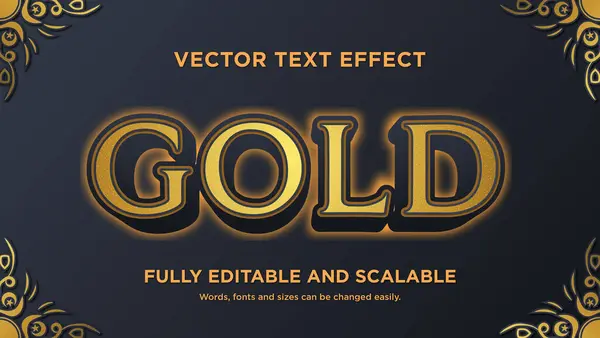 Texto Ouro Luxo Efeito Editável — Vetor de Stock