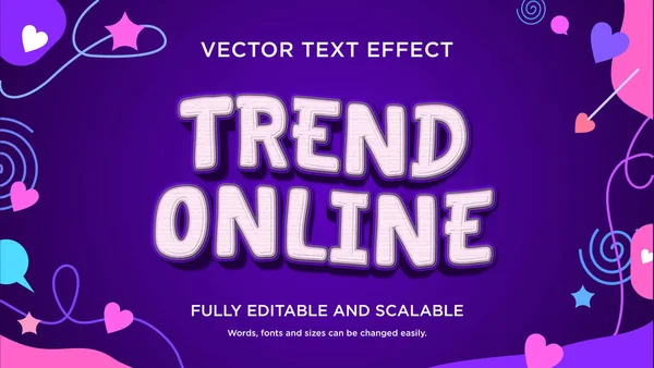 Vector Trend Online Editable Text Effect — Stock Vector